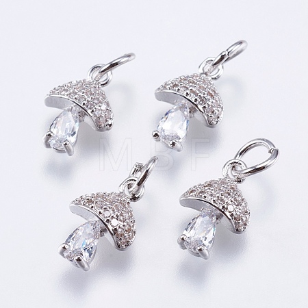 Brass Micro Pave Cubic Zirconia Charms RB-I077-25P-RS-1
