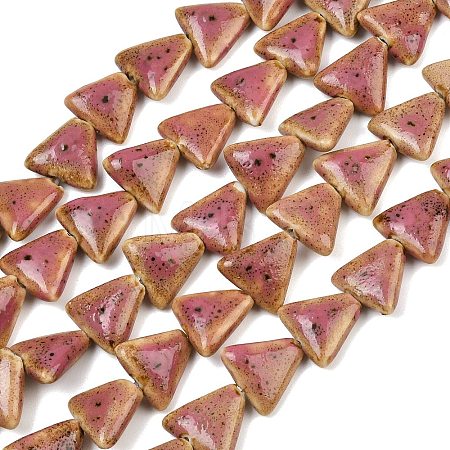 Glazed Porcelain Triangle Beads Strands PORC-B002-01-01-1