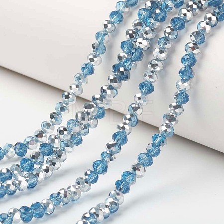 Electroplate Transparent Glass Beads Strands EGLA-A034-T4mm-M18-1
