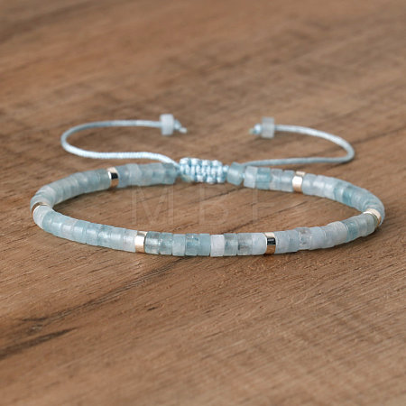 Natural Aquamarine Beaded Braided Bracelets QH4784-16-1