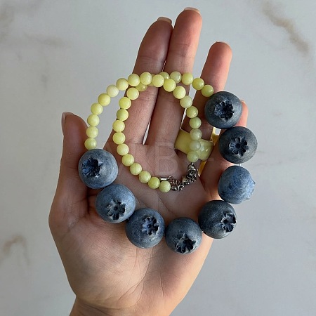 Glass & Resin Fruit Beaded Necklaces for Women WG91F17-01-1