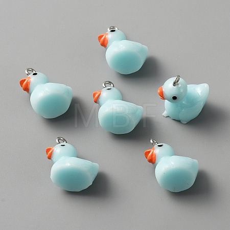 Opaque Resin Pendants RESI-WH0029-12P-02-1