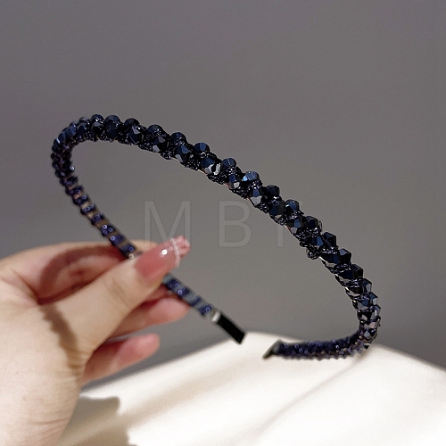 Glass Beaded Hair Bands PW-WG78237-04-1