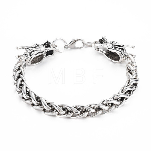 Men's Alloy Wheat Chain Bracelets BJEW-N015-004-1