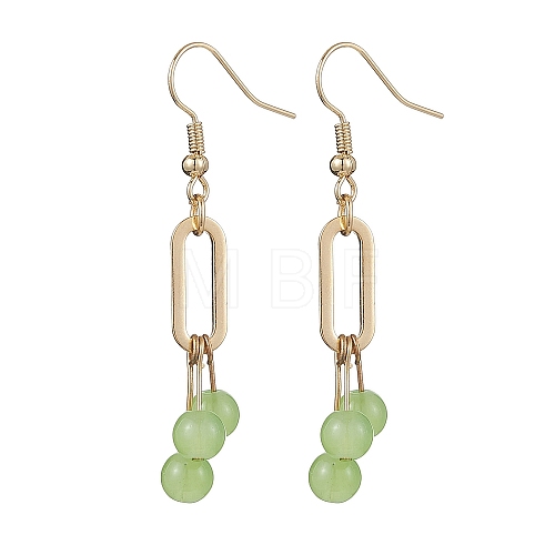 Imitation Jade Glass Dangle Earrings EJEW-JE05924-03-1