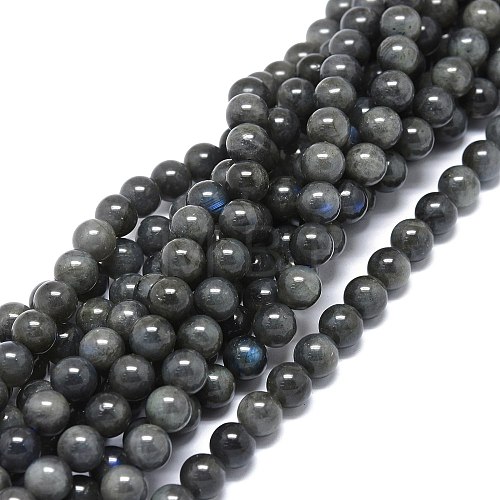 Natural Larvikite Beads Strands G-O201A-07B-1