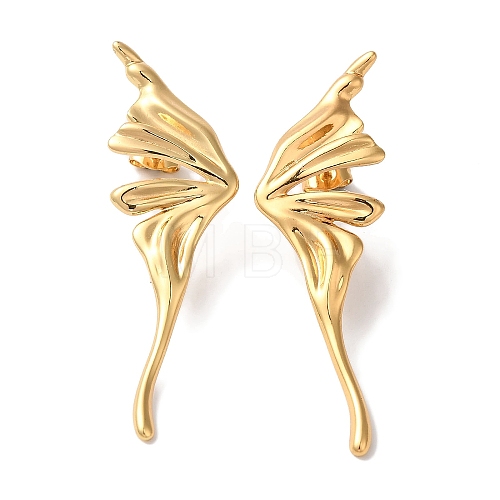 Wing Ion Plating(IP) 304 Stainless Steel Stud Earrings for Women EJEW-L287-003G-1