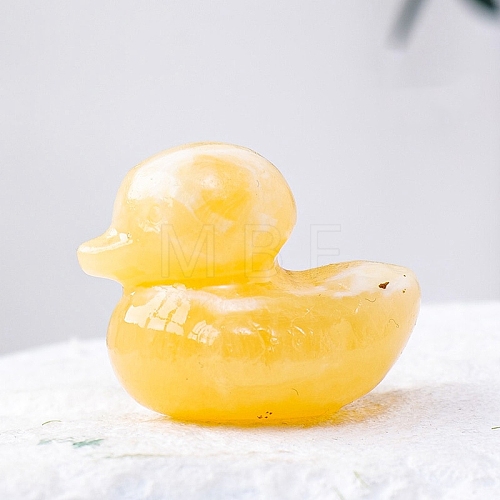 Natural Calcite Duck Figurine Display Decorations G-PW0007-011D-1
