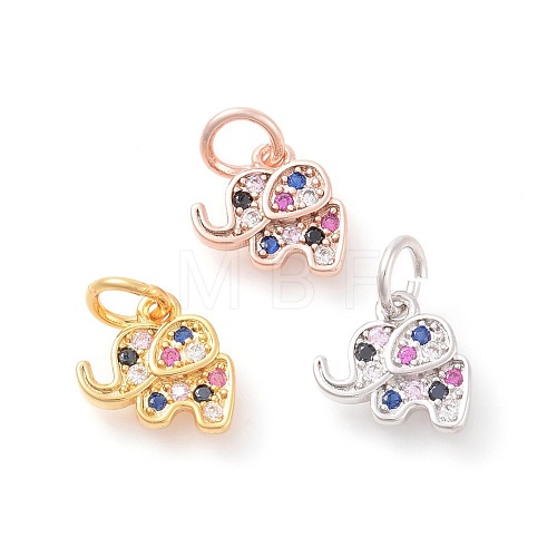 Brass Micro Pave Cubic Zirconia Charms ZIRC-F106-08-1