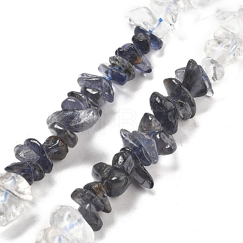 Natural Quartz Crystal & Iolite Beads Strands G-L610-A30-01-1