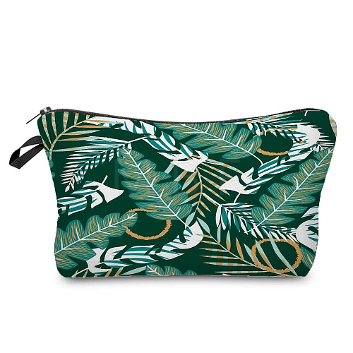 Leaf Pattern Polyester Waterpoof Makeup Storage Bag PW-WG6F8DA-05-1