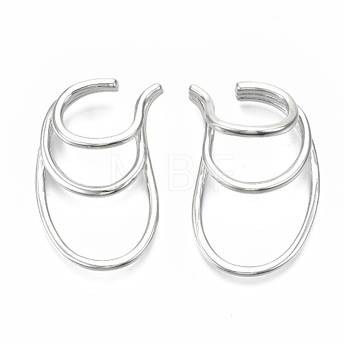 Brass Cuff Earrings EJEW-S201-204P-NF-1