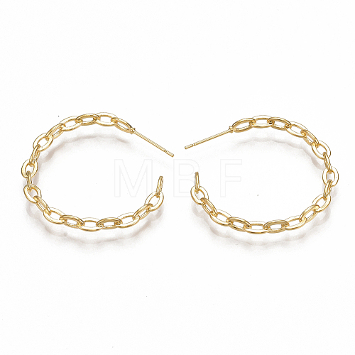 Brass Stud Earrings KK-S350-063G-1