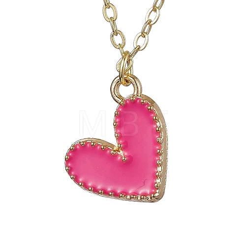 Alloy Enamel Heart Pendants Necklaces NJEW-JN04772-01-1