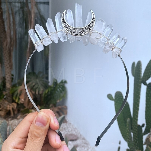 Eletroplated Quartz Crystal Hair Bands PW-WGA9730-11-1