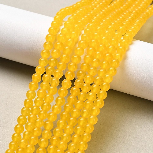 Natural & Dyed Malaysia Jade Bead Strands G-A146-4mm-A03-1