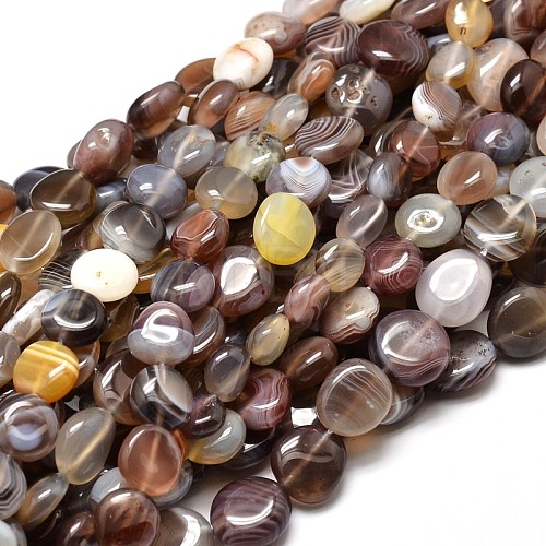 Natural Botswana Agate Nuggets Beads Strands G-J336-21-1