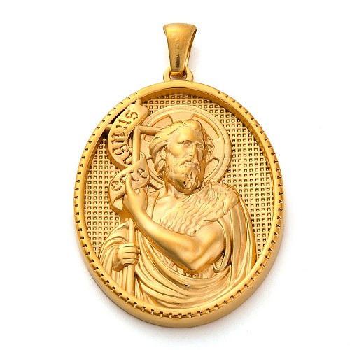 Religion Golden Tone 304 Stainless Steel Pendants STAS-K289-01G-06-1