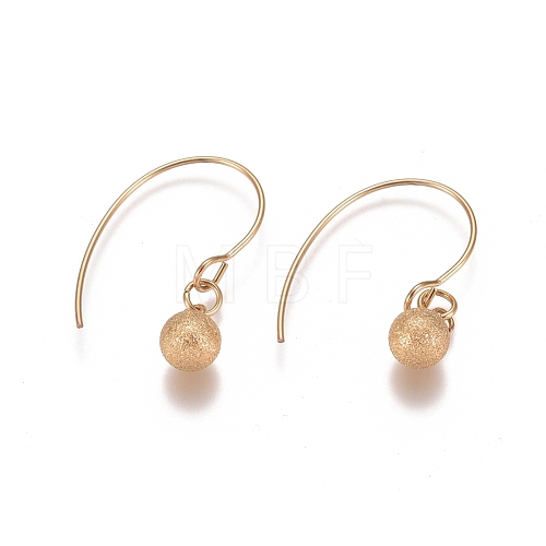 Ion Plating(IP) Ball 304 Stainless Steel Dangle Earrings EJEW-L215-54B-G-1