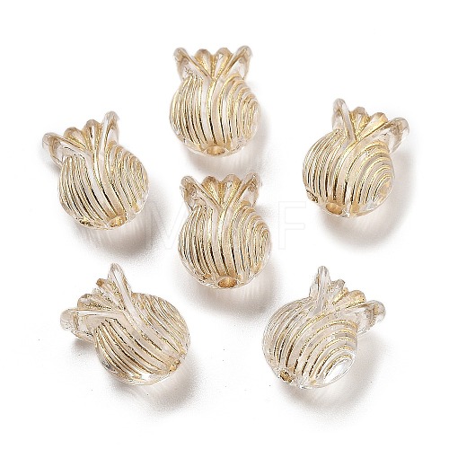 Metal Enlaced Transparent Acrylic Beads X-MACR-M045-08-1