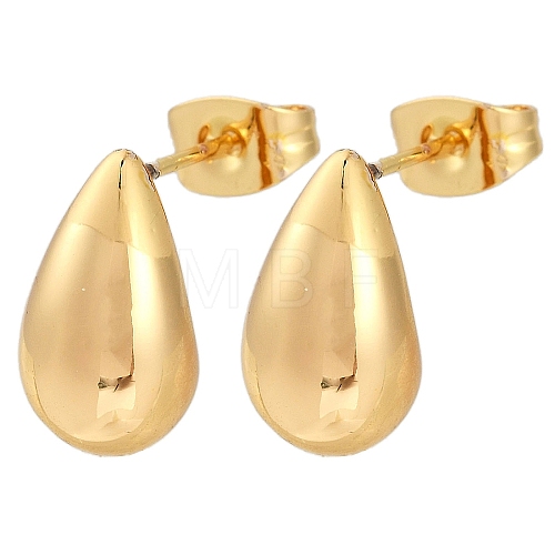 201 Stainless Steel Teardrop Stud Earrings EJEW-I309-21A-G-1