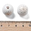 Christmas Printed Schima Wood European Beads WOOD-G023-18B-3