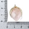 Natural Rose Quartz Pendants G-U019-01G-01-3