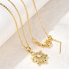 Christmas Snowflake Brass Micro Pave Cubic Zirconia Pendants Necklaces NJEW-L468-01G-A01-1