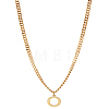1Pc 304 Stainless Steel Letter Pendant Necklaces NJEW-LP0001-33O-G-1