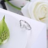 Adjustable 925 Sterling Silver Cubic Zirconia Finger Rings RJEW-BB20785-6-4
