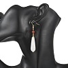 Natural Quartz Crystal & Brass & 304 Stainless Steel Dangle Earrings EJEW-JE07257-02-2