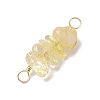 10Pcs 5 Styles Constellation Natural Garnet & Rose Quartz & Tiger Eye & Amethyst & Strawberry Quartz Copper Wire Wrapped Chip Beaded Connector Charms PALLOY-JF02905-11-4