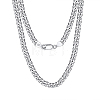 925 Sterling Silver Cuban Link Chain Necklace NJEW-I124-002-A-1