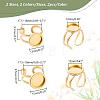 AHADERMAKER 8Pcs 4 Style 201 Stainless Steel Open Cuff Ring Findings STAS-GA0001-54-2