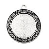 Tibetan Style Alloy Pendant Cabochon Settings X-TIBEP-N003-52AS-1