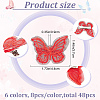 48Pcs 6 Colors Lace Butterfly Alligator Hair Clips PHAR-CP0001-15-2