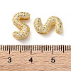 Rack Plating Brass Micro Pave Cubic Zirconia Slide Charms KK-C084-34G-S-3