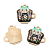 Light Gold Plated Alloy Enamel Pendants PW-WG9221B-02-1