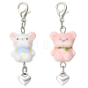 2Pcs Handmade Porcelain Pendant Decorations HJEW-SW00371-1
