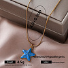 Vintage 304 Stainless Steel Starfish Pendant Necklaces for Women HM0119-1-1