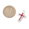 Beaded Cross Charms PALLOY-GD00002-05-2