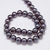 Electroplate Imitation Jade Glass Round Beads Strands EGLA-F037-10mm-M-3