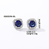 Elegant Zircon Square Stud Earrings for Women TY1635-5-1
