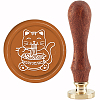 Brass Wax Seal Stamp with Handle AJEW-WH0184-0428-1