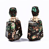 Assembled Synthetic Bronzite and Imperial Jasper Openable Perfume Bottle Pendants G-S366-059E-4