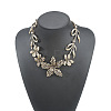 Alloy Crystal Rhinestone Flower Bib Necklaces for Women WGBAD31-01-1