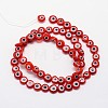 Handmade Evil Eye Lampwork Flat Round Bead Strands LAMP-L058-6mm-06-2