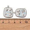 304 Stainless Steel Enamel Pendants STAS-P406-25B-P-3