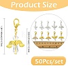 50Pcs 5 Style Glass & Alloy Pendant Decorations HJEW-FS00076-4