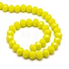 Opaque Solid Color Crystal Glass Rondelle Beads Strands LS-EGLA-F049A-06-3